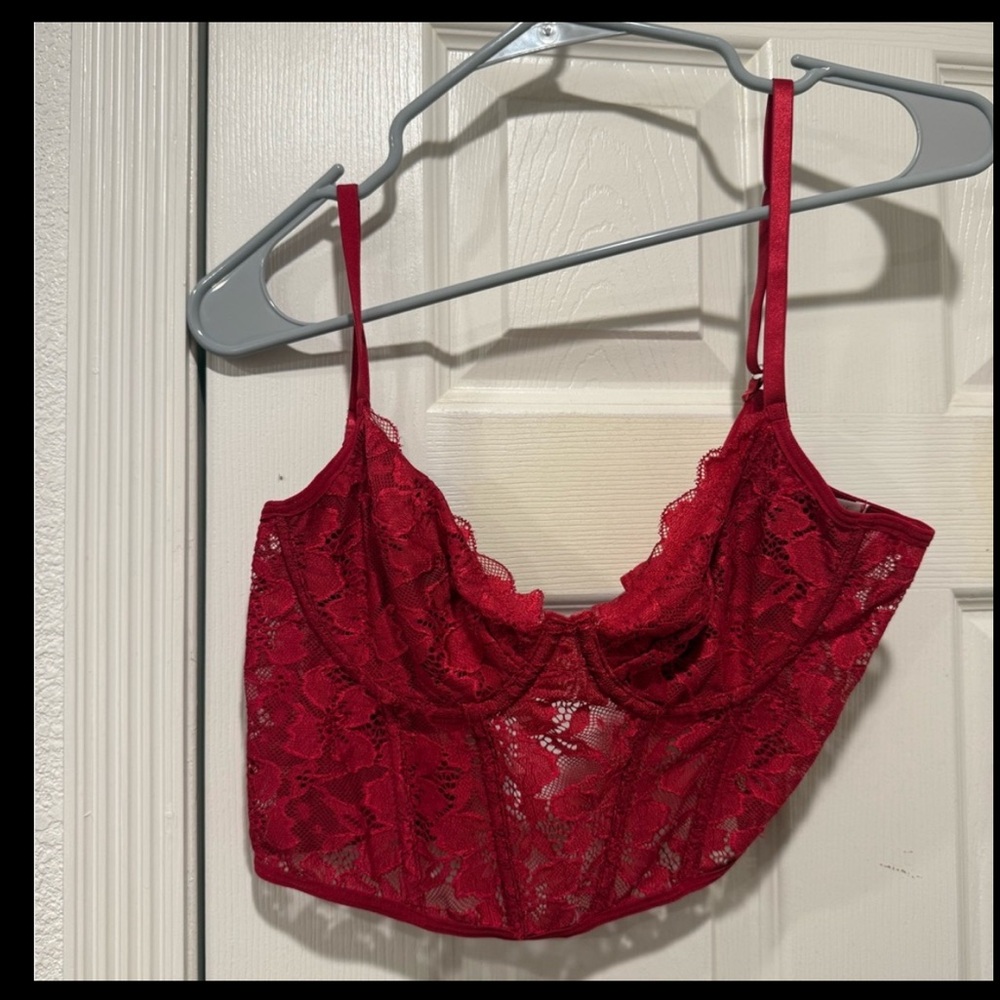 Elegant Red Lace Bralette